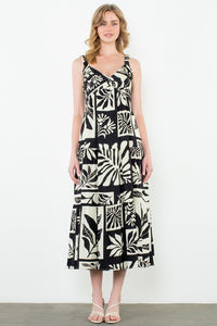 Tiled Leaf Print Dress