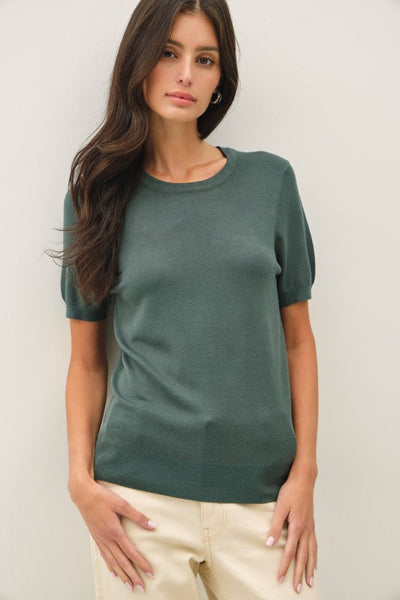 Lightweight Puff Sleeve Knit Top