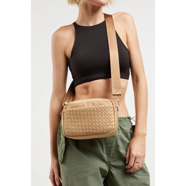 Nylon Basketweave Crossbody Bag