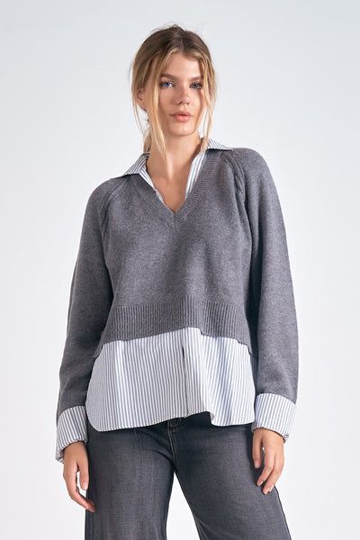 Layered Collared Sweater - More Colors