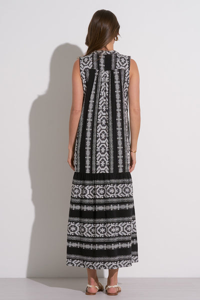 Arrow Stripe Tiered Maxi Dress