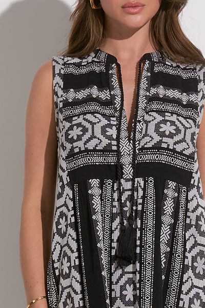 Arrow Stripe Tiered Maxi Dress