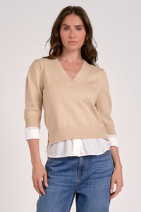 V-Neck Layered Sweater