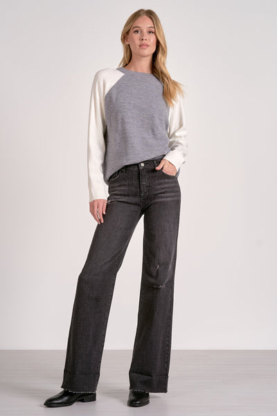 Colorblock Raglan Sleeve Sweater