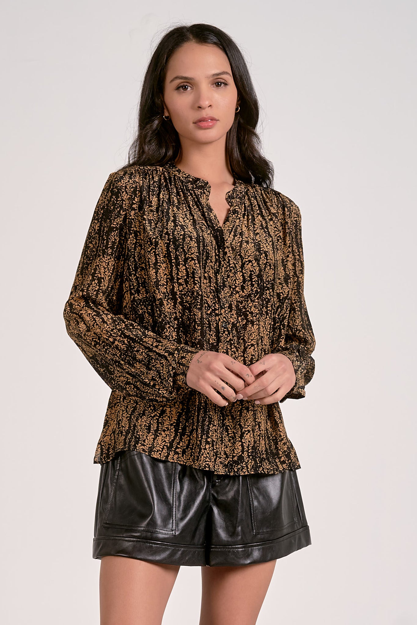 Wisteria Button Blouse