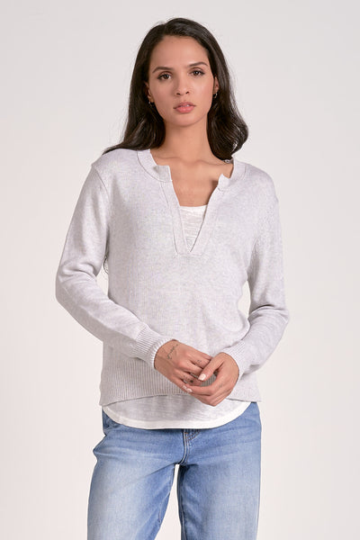 Layered V-Neck Sweater - 2 Colors