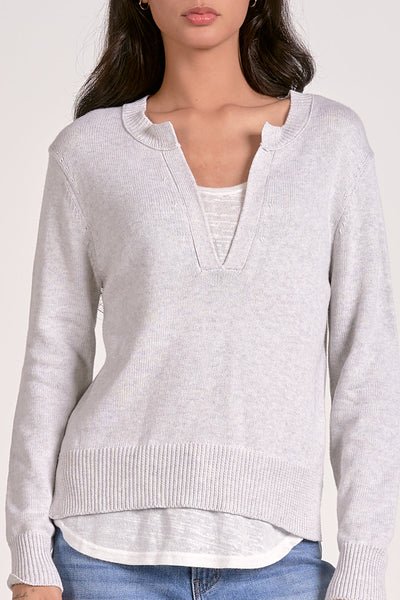Layered V-Neck Sweater - 2 Colors