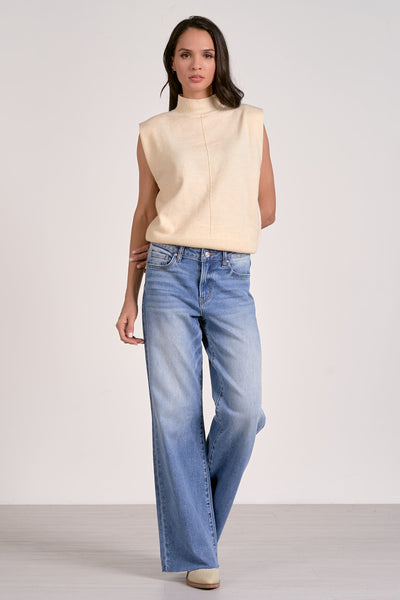 Seamed Sleeveless Knit Top