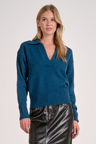 Collared V-Neck Sweater