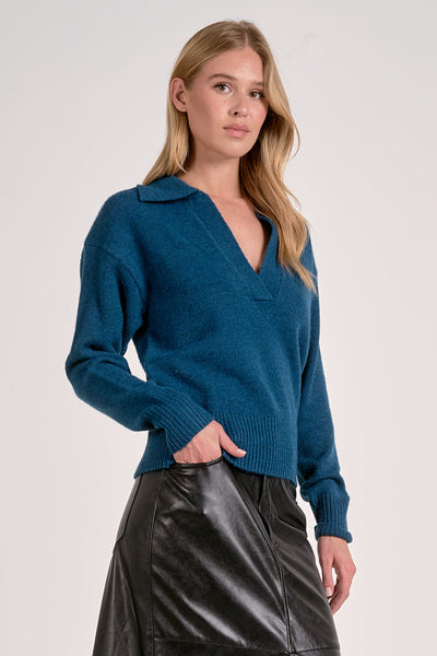 Collared V-Neck Sweater