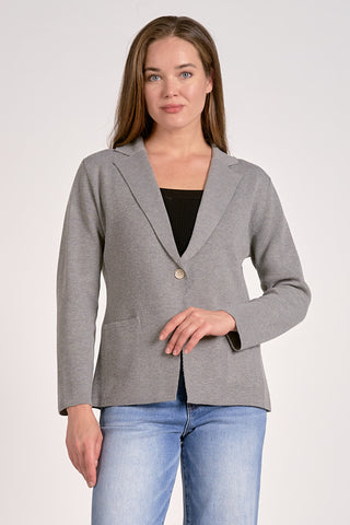 One Button Knit Blazer