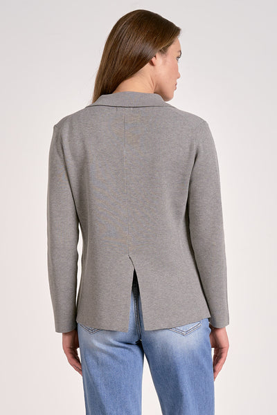 One Button Knit Blazer