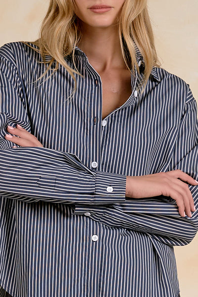 Striped Girlfriend Button Up Shirt