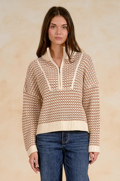 Striped Half Zip Sweater - 2 Colors