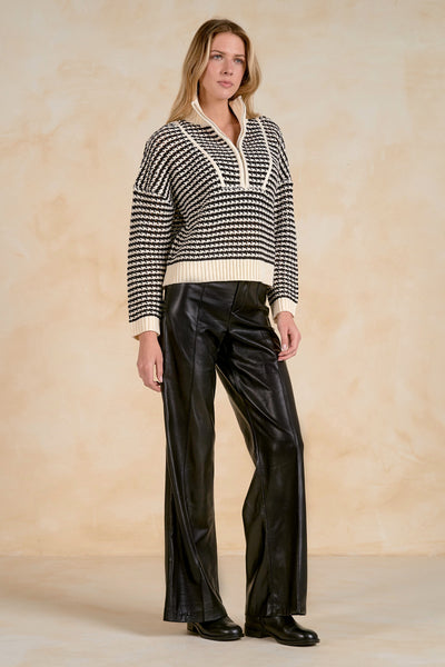 Striped Half Zip Sweater - 2 Colors