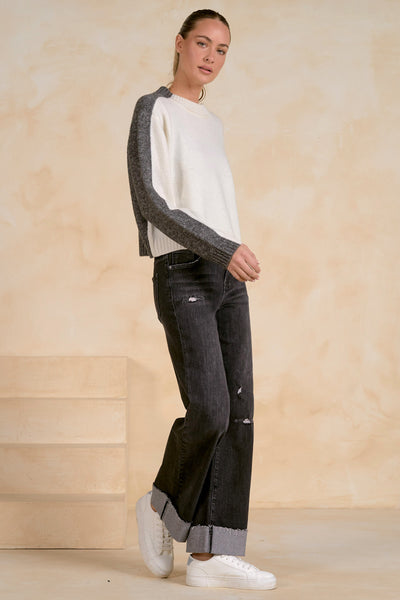 Colorblock Crewneck Sweater