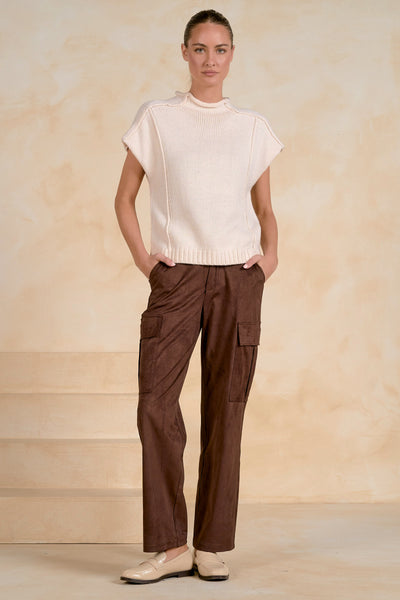 Seamed Cap Sleeve Knit Top - 2 Colors