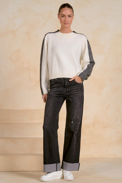 Colorblock Crewneck Sweater