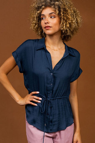 Cinch Tie Button Top