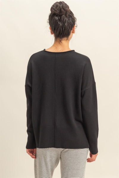 Seamed Girlfriend Sweater - 2 Colors