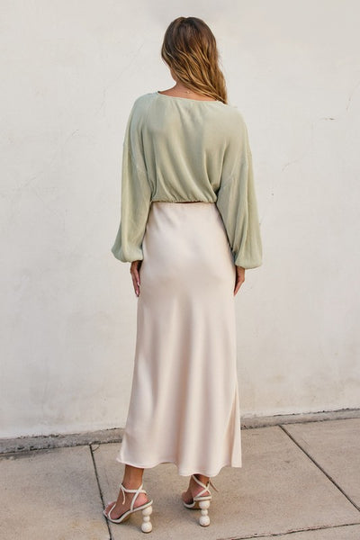 Going Out Satin Maxi Skirt