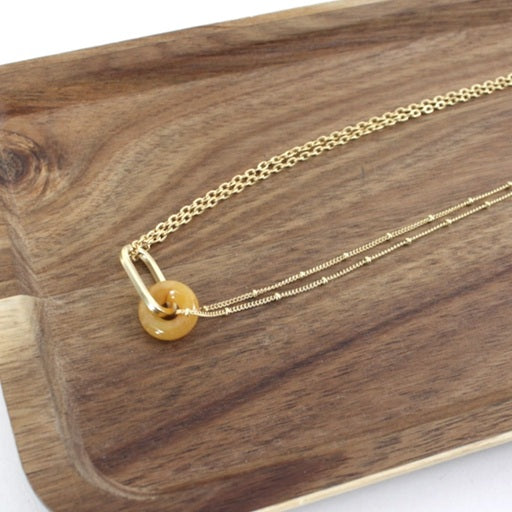 Linked Stone Ring Necklace