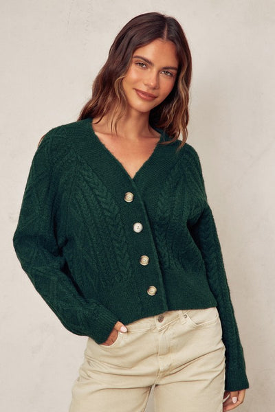 Cozy Cable Knit Cardigan - 2 Colors