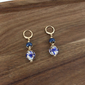 Watercolor Bead Charm Earrings