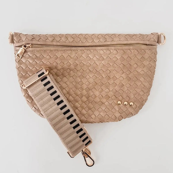 Basketweave Fanny Pack Crossbody Bag