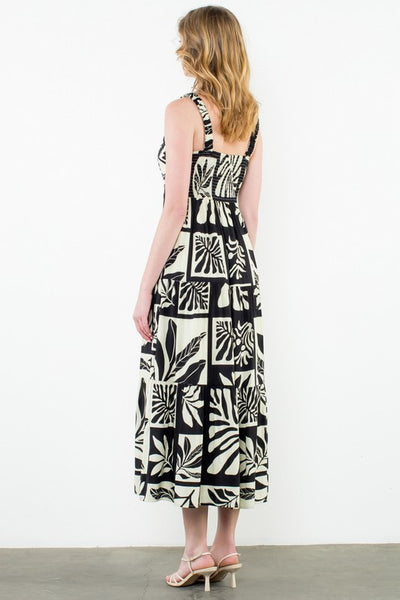 Tiled Leaf Print Dress