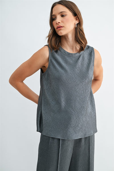 Textured Satin Shell Top