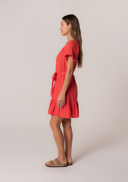 Belted Gauze Dress