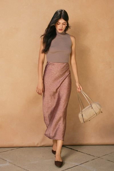 Satin Dot Maxi Skirt