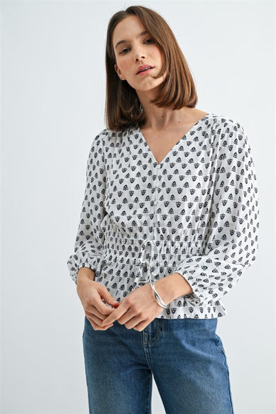 Marigold Peplum Button Top