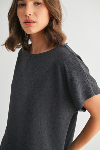 Textured Drop Shoulder Top