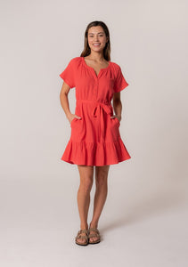 Belted Gauze Dress