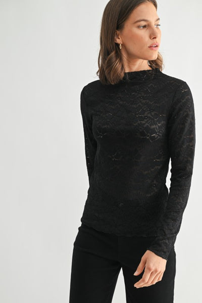 Lace Mock Neck Top