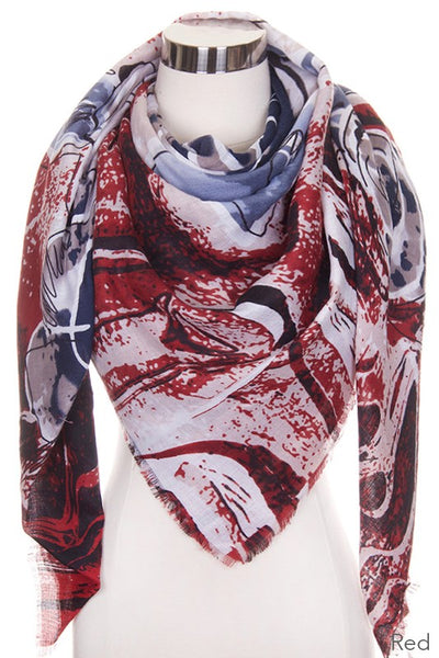 Abstract Floral Scarf