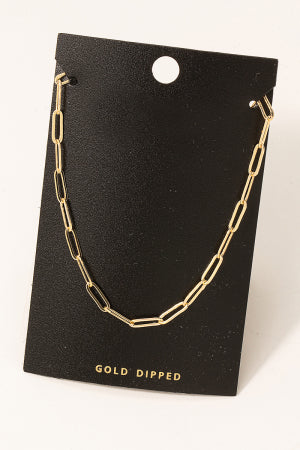 Gold Dipped Paperclip Necklace