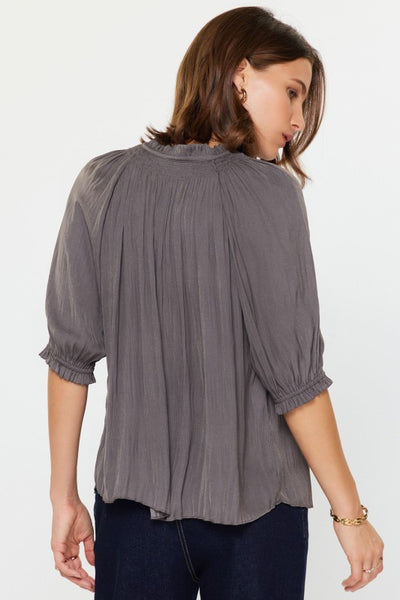 Pleated Stripe Blouse - More Colors
