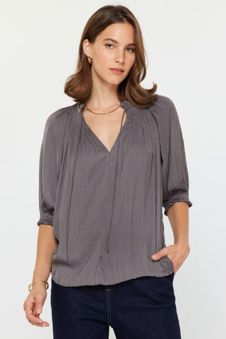 Pleated Stripe Blouse - More Colors