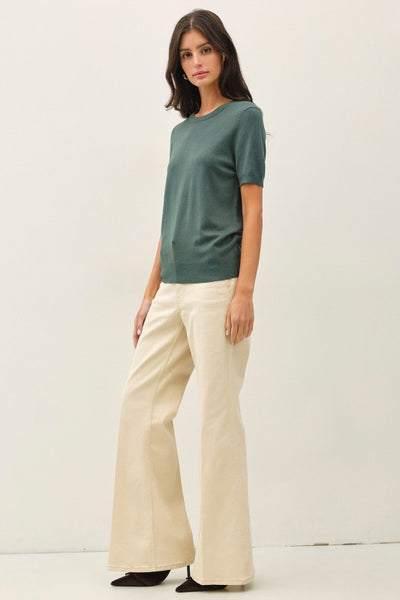 Lightweight Puff Sleeve Knit Top