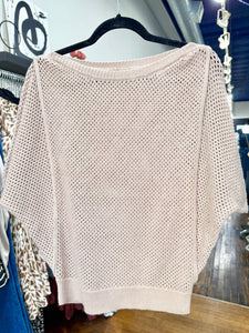 Dolman Sleeve Crochet Knit Top