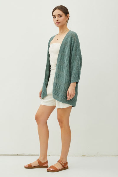 Textured Stripe Knit Cardigan - 2 Colors