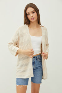 Textured Stripe Knit Cardigan - FINAL SALE