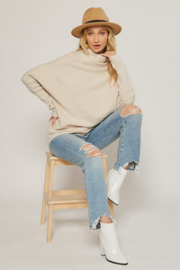 Slouchy Ribbed Tunic Sweater