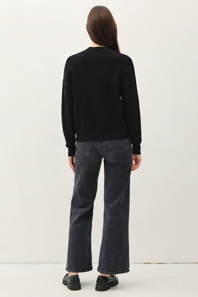 Ribbed V Mockneck Sweater