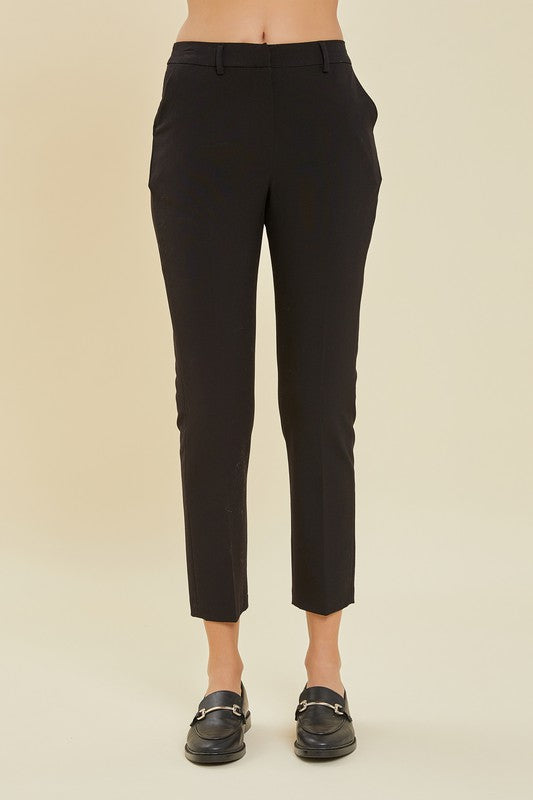 Cropped Slim Fit Trousers