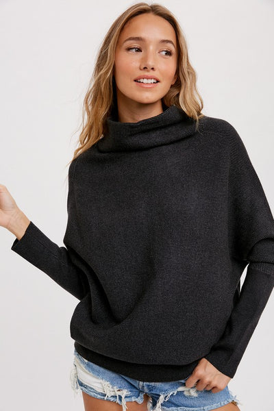 Slouchy Ribbed Tunic Sweater