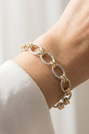 Gold Dipped Two Tone Chain Link Bracelet